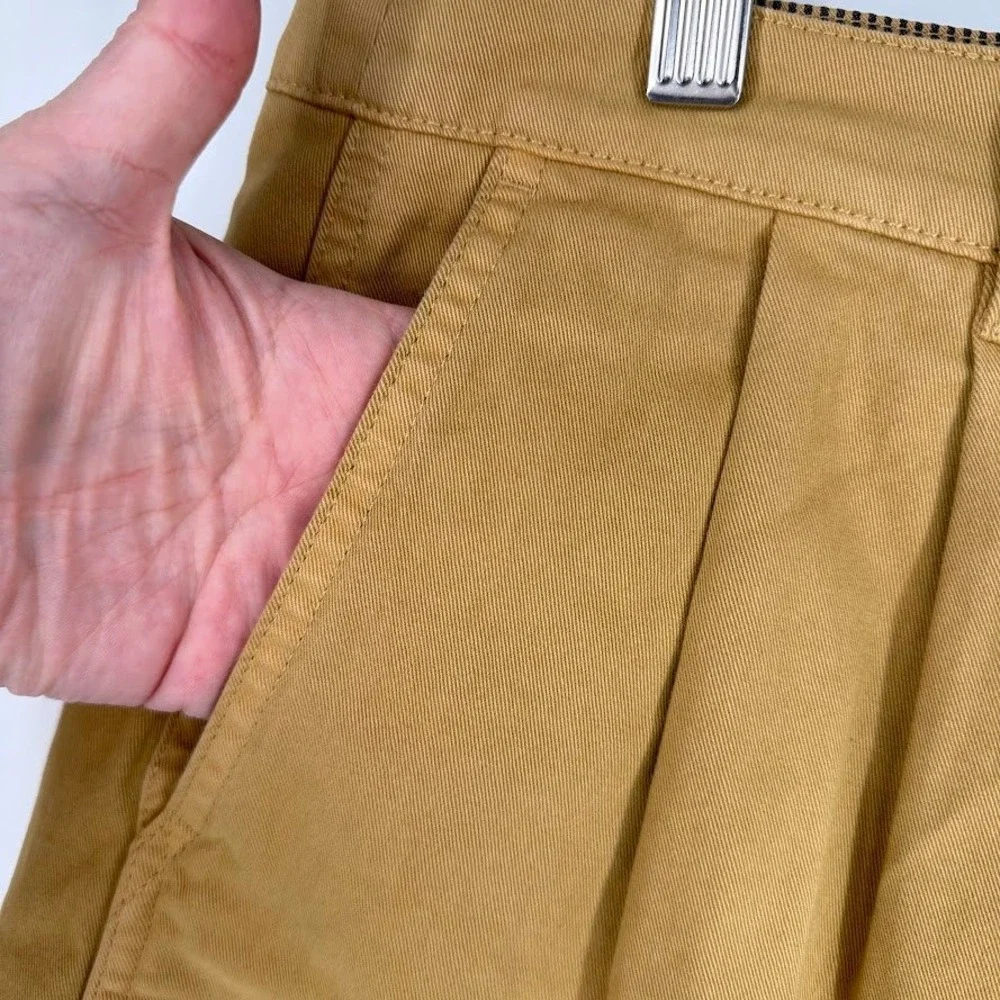 NEW J.Crew Pleated Heritage Chino Short 14 Tan Minimalist Preppy Coastal Casual